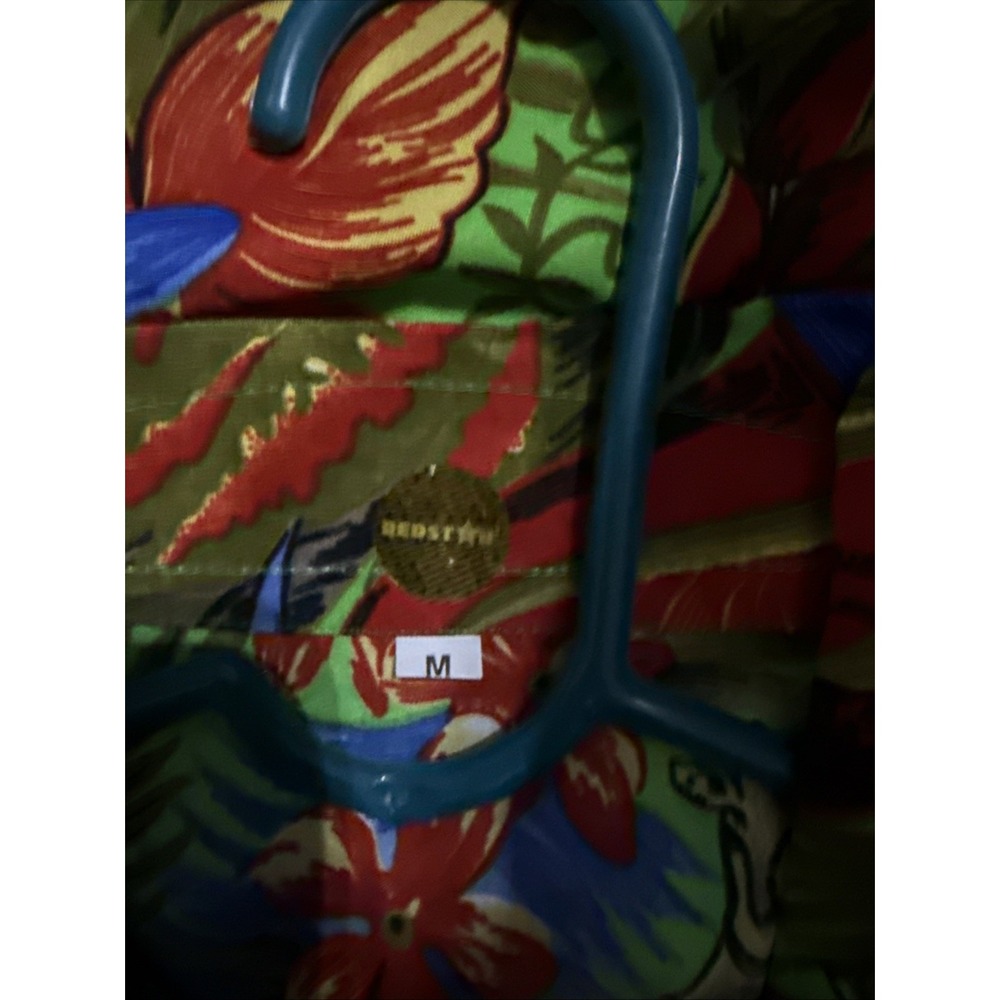 Hawaiian Shirt Men's M Multicolor Giraffe Flamingo Short Sleeve Red Star New - Picture 4 of 5